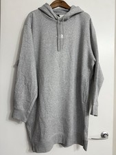 North Face Women’s Relaxed Slouchy Grey Hooded Jumper Dress With Pockets Size XL