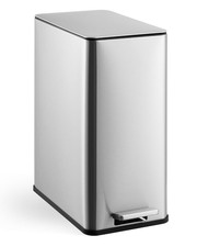 4 Gal Stainless Steel Trash Can Soft Close Step-On Pedal - Silver