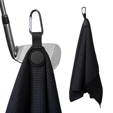 Golf Towel Magnetic, Ultra Absorbent, For Golf Bags Clubs Carts, Black