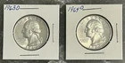 1963 D, 1964 D WASHINGTON QUARTERS, CIRCULATED, UNGRADED