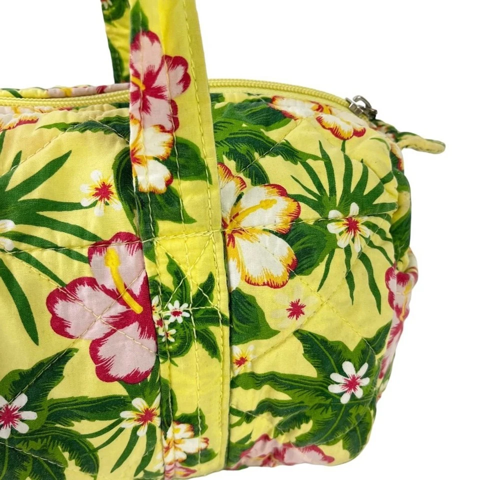 Americana by Sharif Womens Quilted Floral Yellow Handbag Purse Shoulder Bag Tote - Image 2 of 4