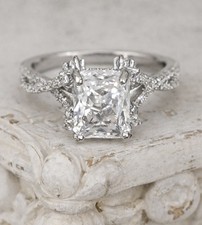 Princess Cut CZ Engagement Ring 925 Sterling Silver Size 6 New