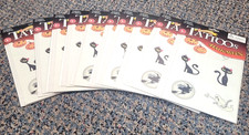 10 Sets of 15 HALLOWEEN TEMPORARY TATTOOS PUMPKIN SPIDER WITCH WEB BAT CAT Ghost