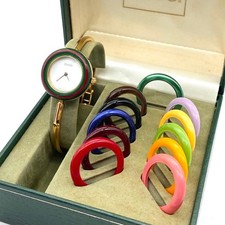 Working condition, overhauled, GUCCI watch, new battery, changeable bezel.