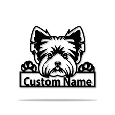 Personalized Yorkshire Terrier Metal Sign Custom Dog Name Wall Art Yorkie Gift