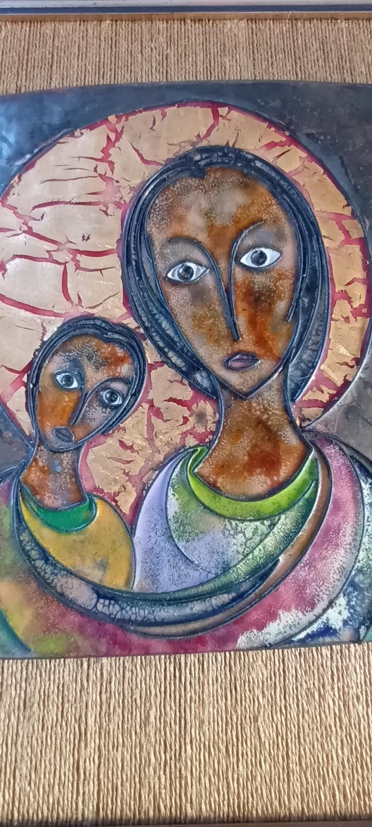 Maria mit Kind, Kupfer/Emaillebild
