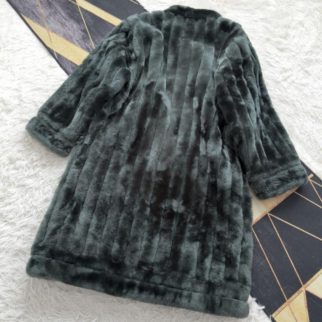 Christian Dior Dark Green Mouton Shearling Fur Long Coat Zip Up From Japan thumbnail 6