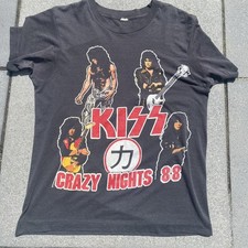 1988 KISS Crazy Nights Tour Backstage Pass Black Unisex Shirt S-5XL WA1968