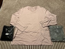 3 Pack Women s Long Sleeve T Shirts V Neck Large Super Soft Black Pink Grey