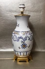 Limoges J.L Coquet Paradis Blue & White Porcelain Lamp  1970s 1980s Exquisite