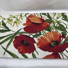 Croft & Barrow Red Poppies Flowers Tapestry Placemats Set Of 4 Woven 19 x 13