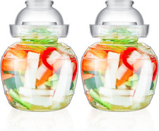 2 Pcs Glass Fermentation Jar Pickle Jar Kimchi Containers 1.5L Traditional Ferme