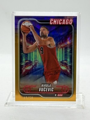 2025 Topps Chrome GOLD Foil Refractor NIKOLA VUCEVIC (#'d / 50) Bulls