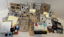 Lot of Stampin' Up Wood Stamps and ink pads