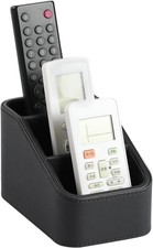 PU Leather Remote Control Holder Small Desk Organizer Office Supply Bedside