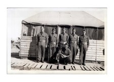 WW2 Era Group U.S. GIs Posing With Rifles Barrack Photo