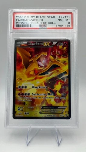 2016 Pokemon XY Black Star Promo Charizard EX #XY121 Red & Blue Coll. PSA 8