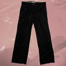 Vintage Dolce & Gabbana black velvet straight leg pants silk lined IT 40