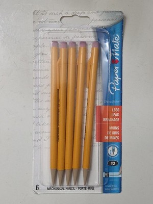 Papermate Sharpwriter 0.7mm #2 Mechanical Pencils Yellow 5 Pencils **OPEN Pack**