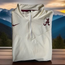 Alabama Crimson Tide Nike 1/4 Zip Pullover Jacket Men s Cream Short Sleeve Sz L
