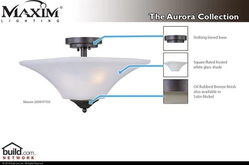 Maxim 20091 Nickel Aurora 13"W 2-Light Ceiling Light - Picture 3 of 3