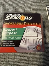 American Sensors Smoke and Fire Alarm Detector, Battery-Powered 9 Volt