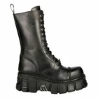 New Rock Boots M-MILI211C-C1 Unisex Metallic Black 100% Leather Techno Biker