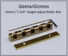 GeetarGizmos 45m / 1 3/4" HEIGHT ADJUSTABLE Brass Roller Nut for 5 Five Bass