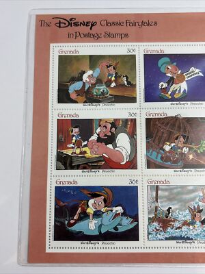 Walt Disney Pinocchio Grenada 切手 Disney Classic Fairytales in Grenada Postage Stamps Pinocchio 50