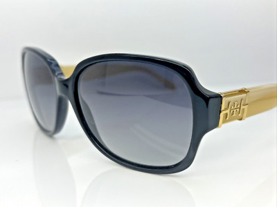 Authentic TORY BURCH SUNGLASSES 7073 1337/T3 Black Ivory 57mm Polarized