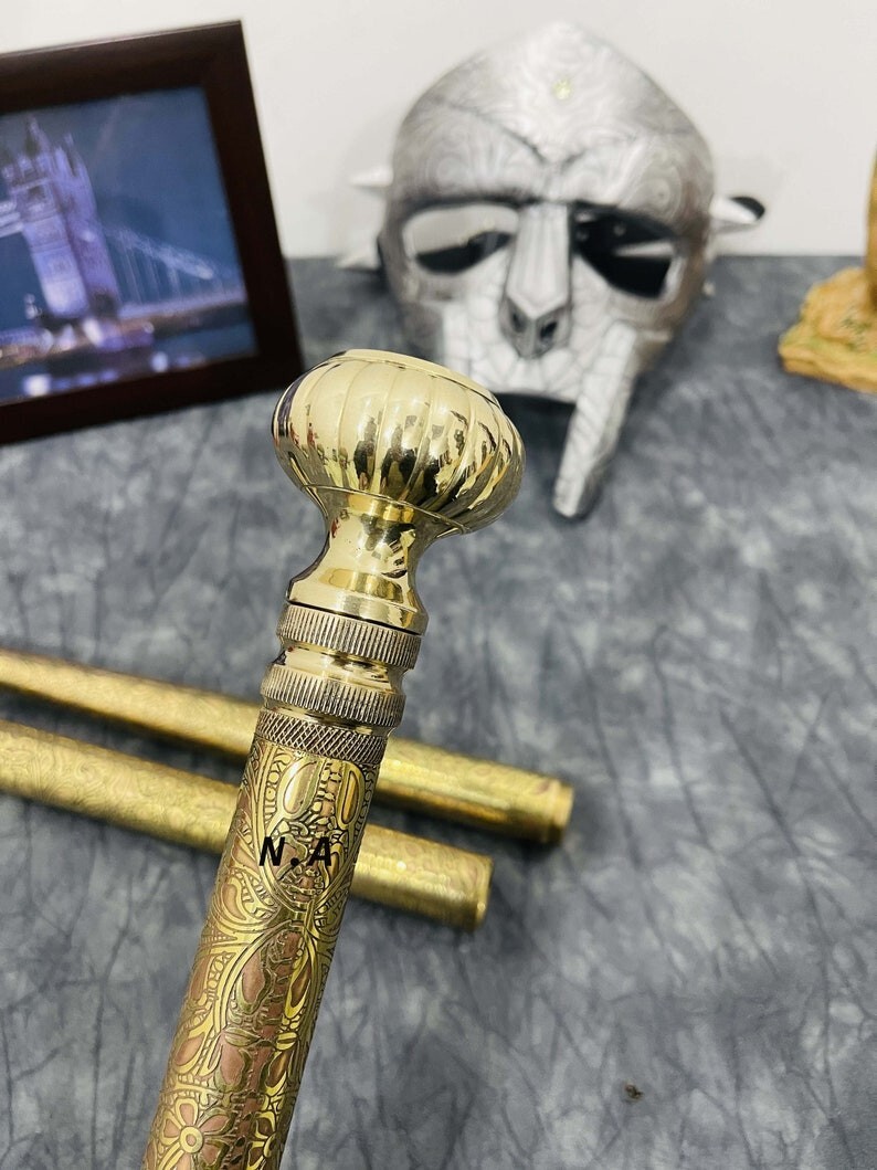 Nautical Brass Solid Brass Knob Compass Head Hand… - image 6