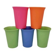 Vintage Set of 5 TUPPERWARE BELL TUMBLER Kids Drinking Cup 109 Pastel
