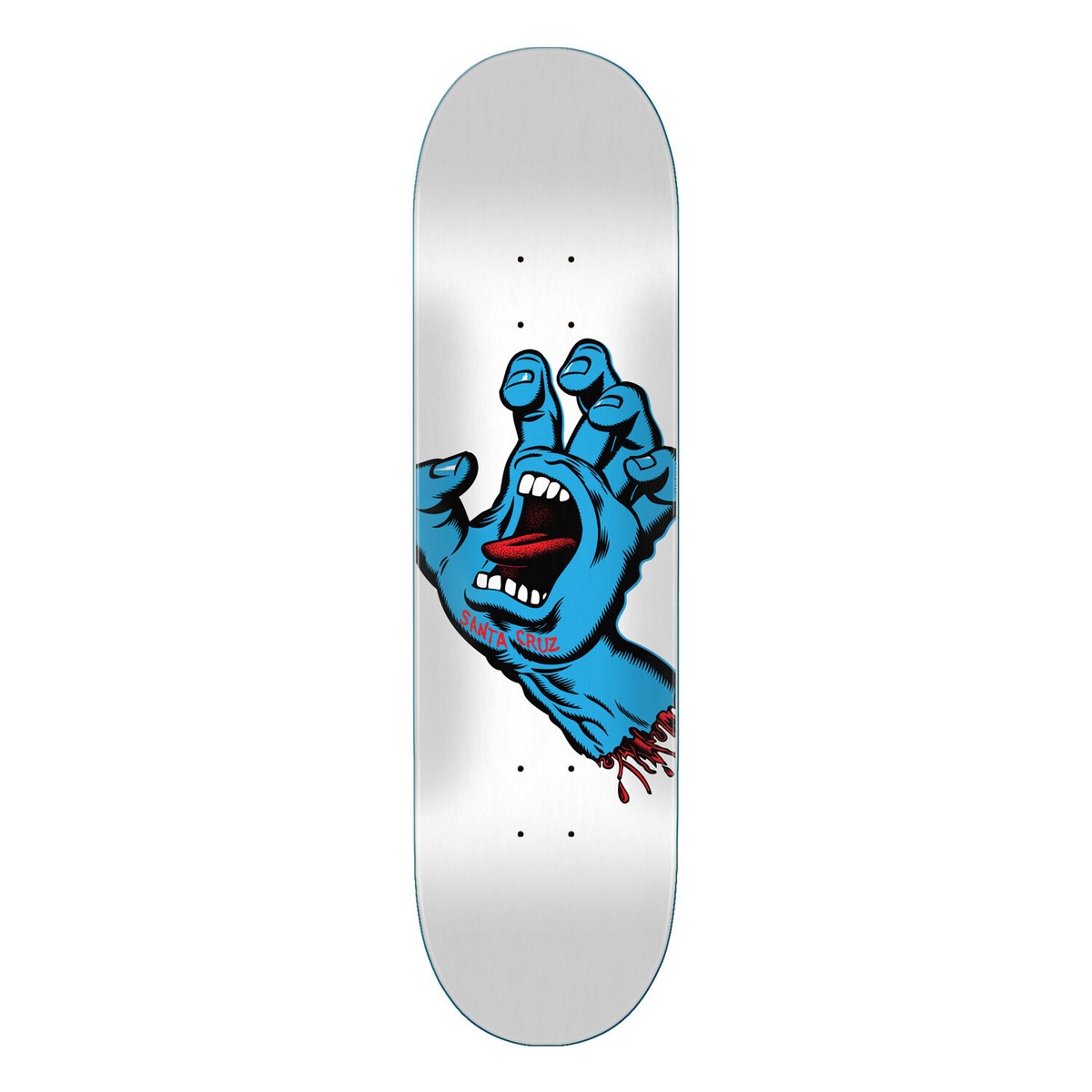 Santa Cruz Skateboard Deck Screaming Hand White 8.25