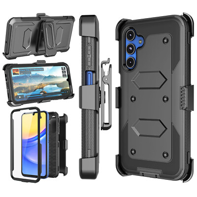 For Samsung Galaxy A15 A14 A35 A55 5G Case with Screen Protector Cover Belt Clip