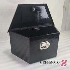 26" x 13" x 12" Black Aluminum Trailer Tongue Tool Box RV Truck Pickup Storage