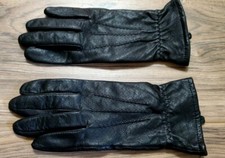 Touch Point Women's Black GENUINE LEATHER Smart Gloves Sz M EXCELLENT