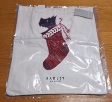 Image of Radley Christmas Canvas Tote  Bag Stocking Filler Design New with Tags