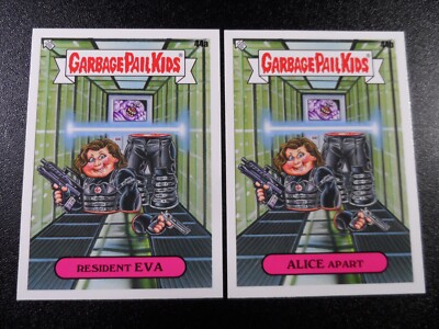 Resident Evil Milla Jovovich Alice Spoof Garbage Pail Kids 2 Card Set