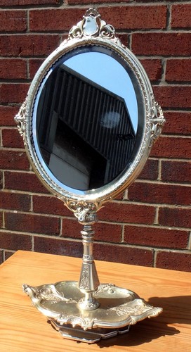 Quality French antique Victorian silver plated dressing table make up mirror - Picture 5 of 8