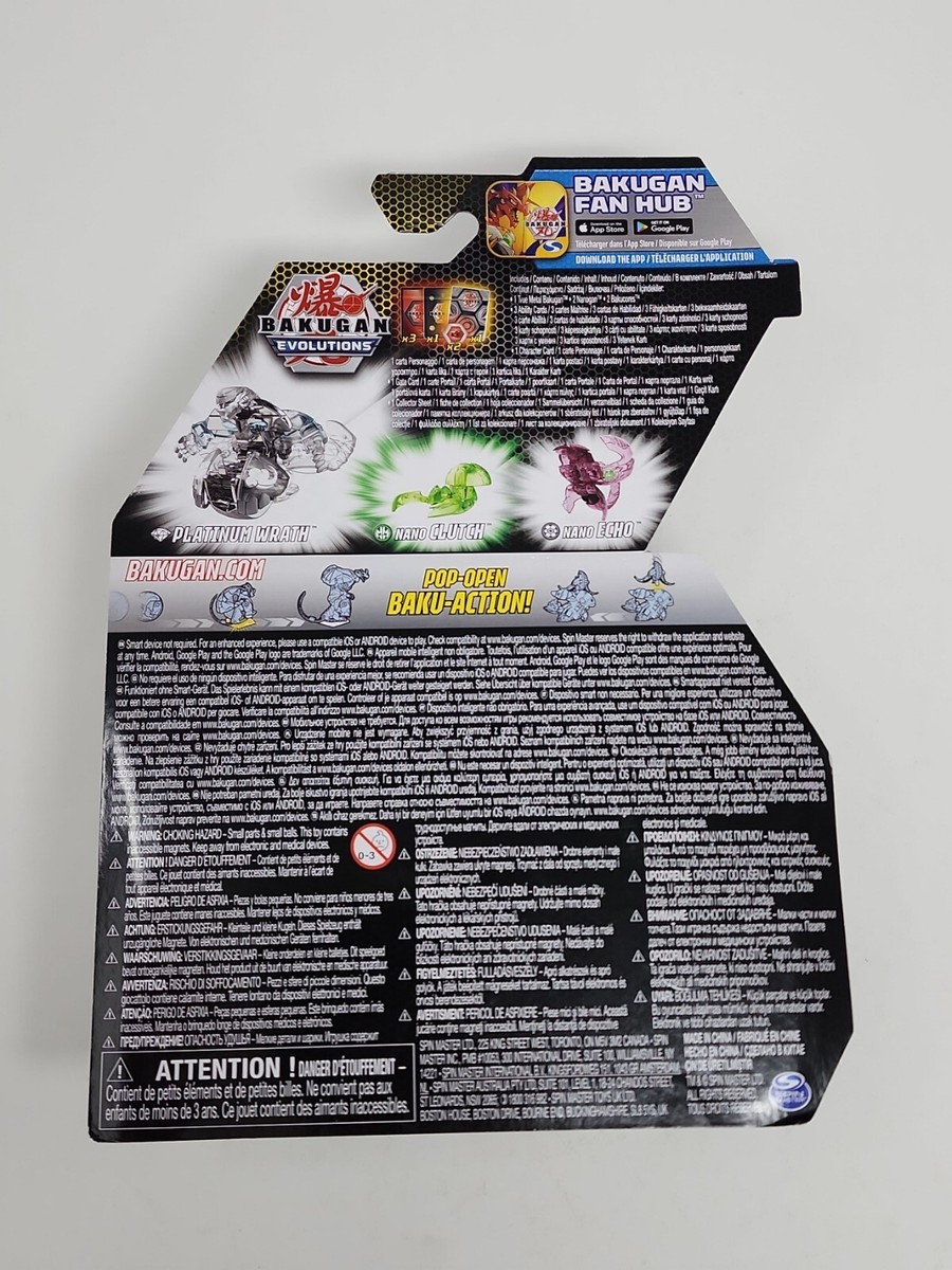 Bakugan Evolutions Diamond Wrath Nano Clutch Nano Echo Platinum