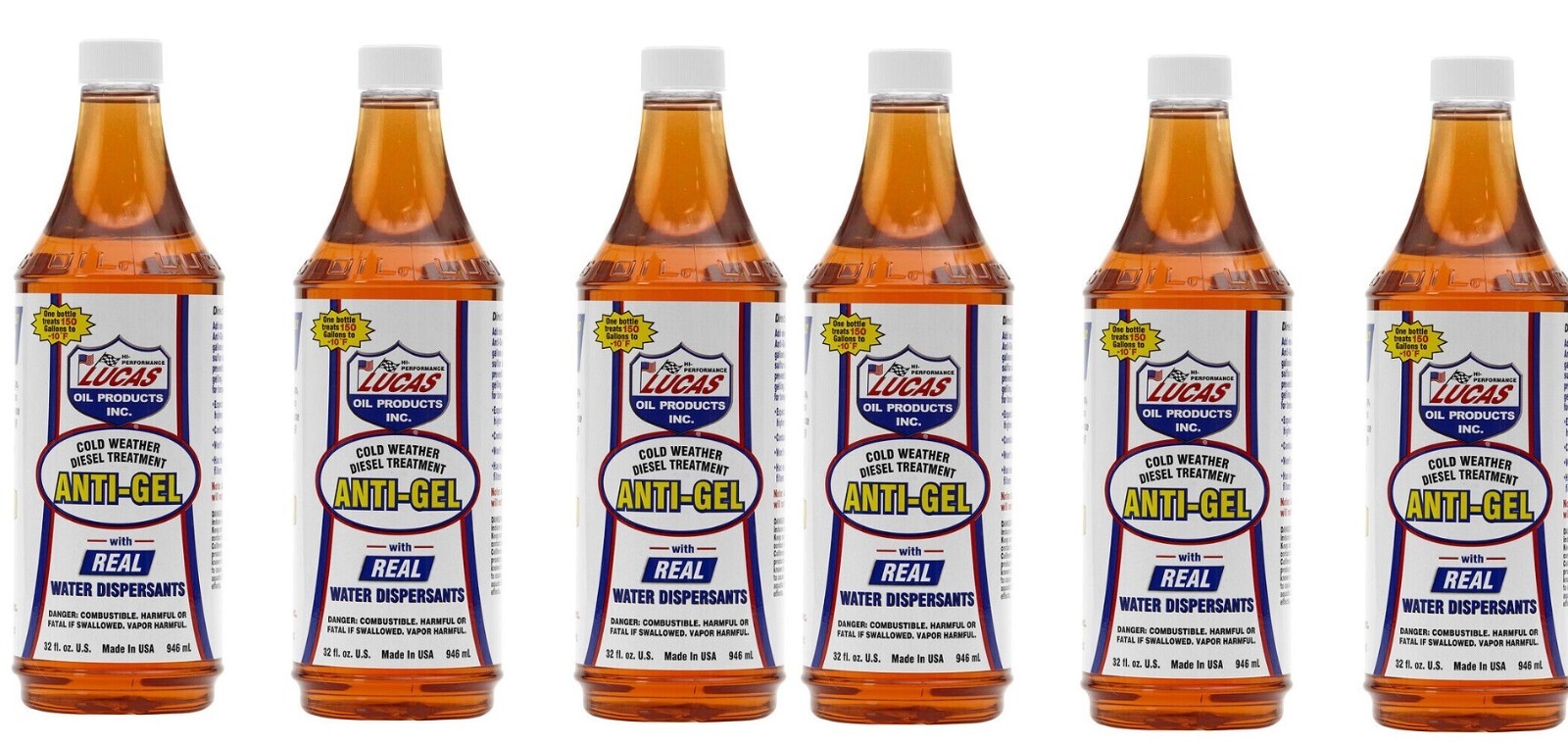 Lucas Oil 10865 Anti Gel Cold Weather Diesel Treatment Additive 1 qt Bottle (x6)