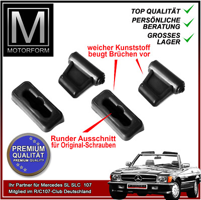Satz Clips schwarz 4-teilig Mercedes SL W107 R107 Clip Sonnenblende sunvisor TOP
