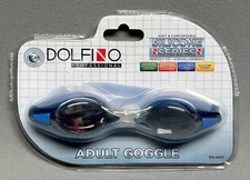 DOLFINO Professional SILICONE SERIES Adult Swim Googles MIRRORED UV Aqua DG-0617