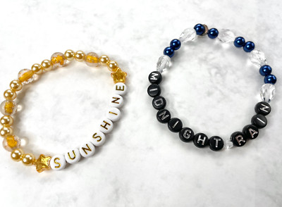 Taylor Swift MIDNIGHTS inspirierte Ära Tour Armbänder | Sonnenschein/Mitternachtsregen