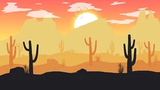 Landscape desert sand sunset sun mountains cactus grass Custom Gaming Mat Desk