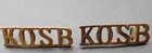 2 X WW1 KING'S OWN SCOTTISH BOARDERS SHOULDER TITLE. BRASS, 2 HEX LUGS, WESTL