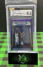 2020-21 Optic Giannis Antetokounmpo Air Defense Purple CSG 9.5 PSA 9 Bucks