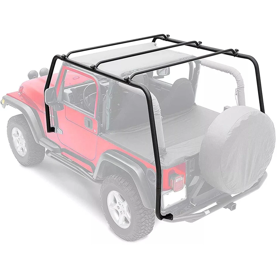 Roof Rack For Jeep Wrangler TJ Rubicon 97-2006 Textured Black Replace For 76713 Foto 4 de 4