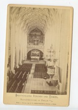ART + ARCHITECTURE, CHRISTIAN CHURCH INTERIOR, PEWS + PULPIT, CAB CARD PHOTO