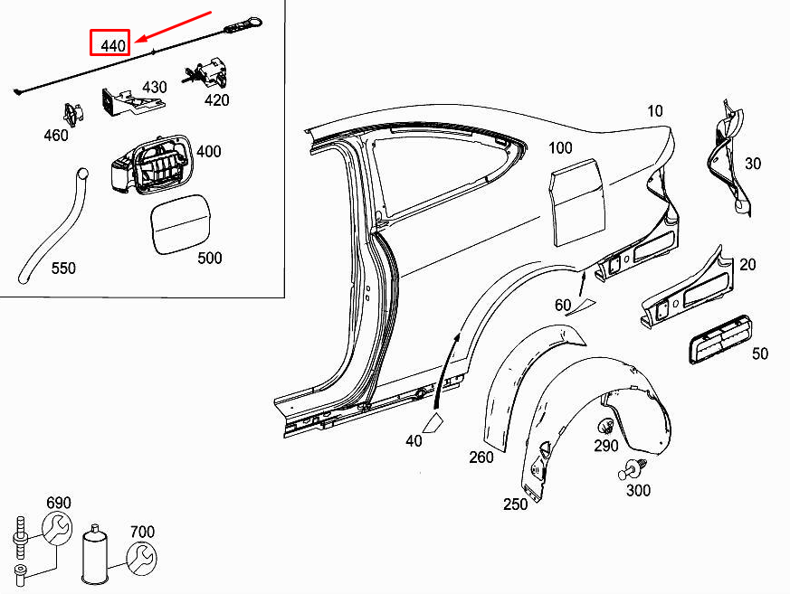 MERCEDES-BENZ E Coupé C207 Tankdeckelschloss A2048990150